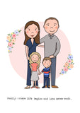 Family Illustration (up to 5 family members including pets)