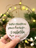 Father Christmas Stop Here Baubles (up to 3 children)