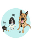 Full colour Colour Pet Illustrations (up to 3 pets)